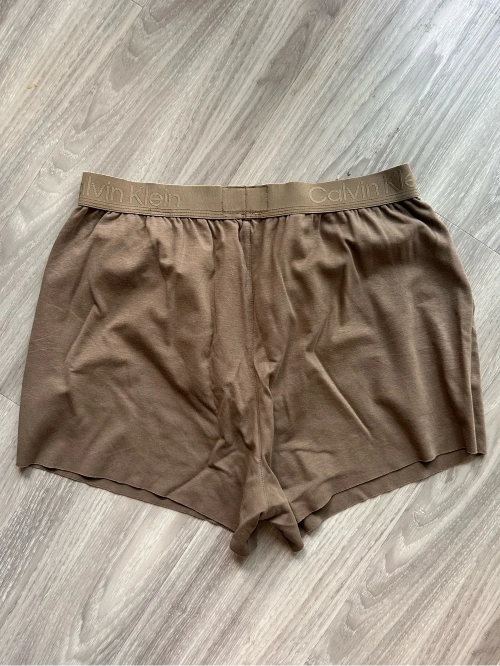 Calvin Klein | CK Black Lounge Sleep Shorts in Olive Brown (Small)